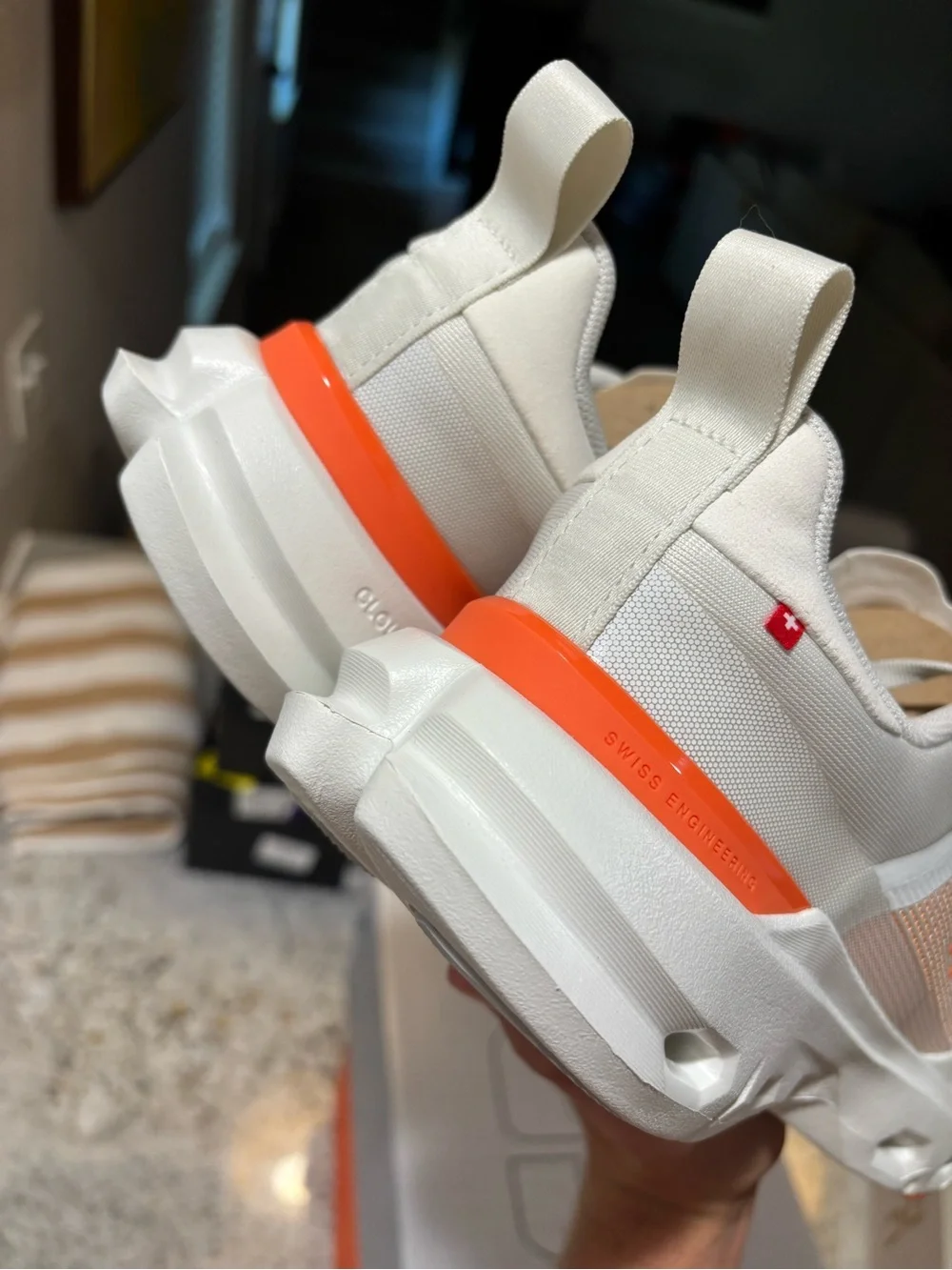 On Cloudpulse Next ‘Ice Flame’ Men’s Size 8 White Running Shoes NEW! 3MF30602196